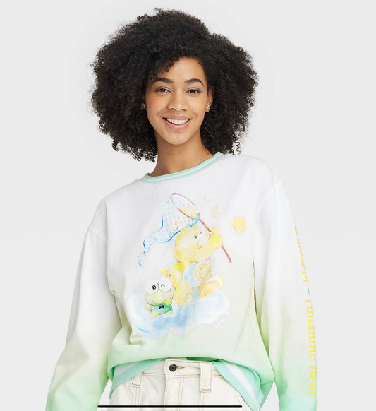 Women's Care Bears x Sanrio Crewneck Graphic Sweatshirt - Green XL