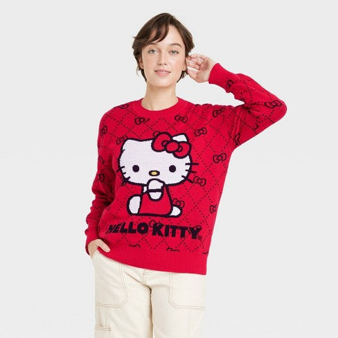 Women's Sanrio Hello Kitty Graphic Sweater - Red XS