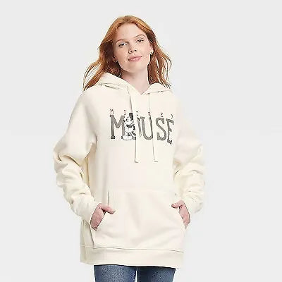 Women's Mickey Mouse Graphic Hoodie - Cream S